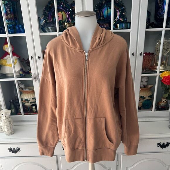 Time and Tru Zip Up Hoodie Jacket Tan Camel Size XL - Picture 2 of 8